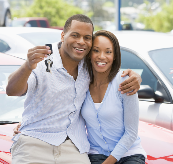 Couple buying car